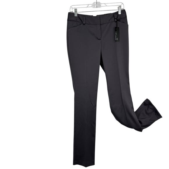 Express Editor Satin Dress Pants Sz 4 Gray Straight Skinny Leg Low Rise Work NWT - Picture 1 of 14